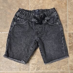 Boys Black Gap Denim Slim Pull-On Short